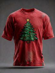 Herren Weihnachts baum Print Freizeit T-Shirt