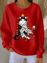 Damen Weihnachts druck Casual Sweatshirt