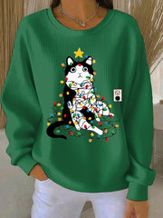 Damen Weihnachts druck Casual Sweatshirt