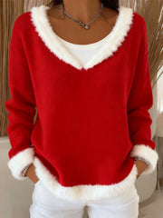 Frauen Weihnachten inspiriert Furry Patchwork Top