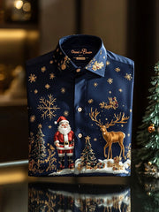 Herren-Weihnachts kunst bedrucktes Hemd