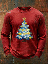 Herren-Weihnachts baum Waffel druck lässig T-Shirt