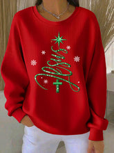 Frauen Jesus Christatmas Baum gerippt Rundhals-Sweatshirt