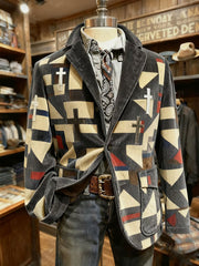 Herren Retro Western Style Casual Blazer