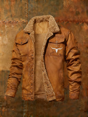 Herren Jacke im westlichen Stil mit Fleece