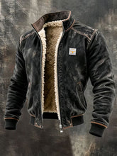 Retro-strukturierte warme Outdoor-Jacke für Herren mit mehreren Taschen