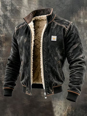 Retro-strukturierte warme Outdoor-Jacke für Herren mit mehreren Taschen