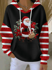 Damen Weihnachts weihnachts mann bedruckter Hoodie