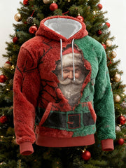 Herren Lustiger Weihnachtsmann-Flanell-Hoodie
