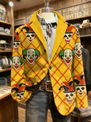 Cologne Carnival Clown Print Herren lässig Ansteckanzug