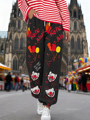 Damen Kölle Alaaf Kölner Karneval bedruckte Freizeit hose