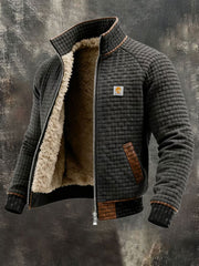 Retro-strukturierte warme Outdoor-Jacke für Herren mit mehreren Taschen