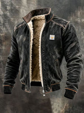 Retro-strukturierte warme Outdoor-Jacke für Herren mit mehreren Taschen
