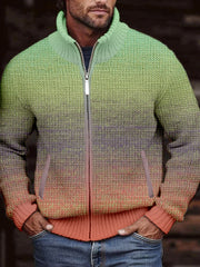 Herren Gradienten farbe Gemütliche Strickjacke