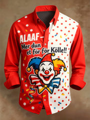 Cologne Carnival Clown Print Herren Lässiges Langarm-Shirt