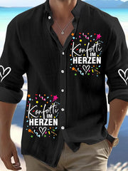 Cologne Carnival Clown Print Herren Lässiges Langarm-Shirt