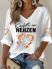 Damen Kölner Karnevals Print Waffel T-Shirt