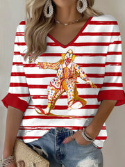 Frauen Deutsch Kölner Karneval Print Casual T-Shirt