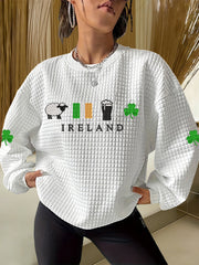Women's St. Patrick's Day Shamrock Print Casual Sweatshirt