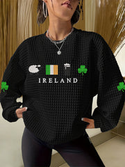 Women's St. Patrick's Day Shamrock Print Casual Sweatshirt