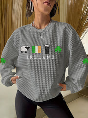 Women's St. Patrick's Day Shamrock Print Casual Sweatshirt