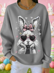 Damen-Sweatshirt mit süßem Häschen druck