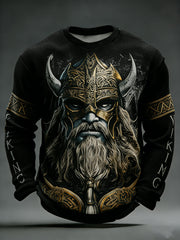 Herren Viking Bedrucktes Waffel-Sweatshirt mit langen Ärmeln