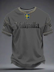Herrens svenska Viking-stil Valhalla T-shirt