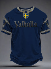 Herrens svenska Viking-stil Valhalla T-shirt
