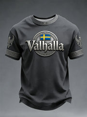 Herrtröja i svensk vikingastil med Valhalla-motiv