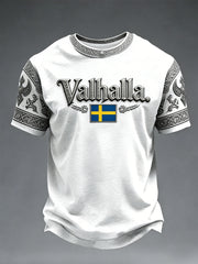 Herrtröja i svensk vikingastil med Valhalla-motiv