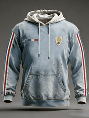 Sweat à capuche oversize épaules tombantes avec poches, équipe de France de rugby pour hommes