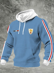 Sweat à capuche en coton à carreaux France Rugby pour homme