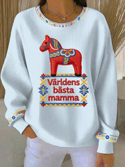 Frauen schwedisches Muttertag druck lässiges Sweatshirt