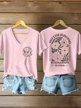 Frauen "Mutterschaft ist Königreichs arbeit" bedrucktes lässiges T-Shirt