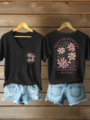 Frauen "Mutterschaft ist Königreichs arbeit" bedrucktes lässiges T-Shirt