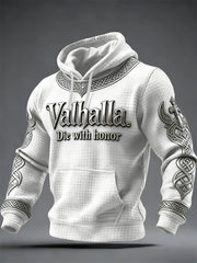 Herren-Vikinger-Style Valhalla-Print-Kapuzenpullover
