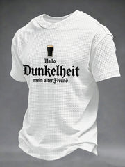 Herren-Druck-Waffelhemd mit dem Motiv „Hello Darkness My Old Friend“