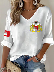 Damen-Hafengeburtstag-Print-Waffel-T-Shirt