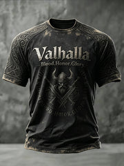 Herren Val halla Bedruckt Lässige kurze Ärmel T-Shirt