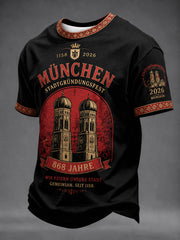 Herren München Stadtgründungsfest-Print Freizeit-T-Shirt