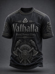 Herren-T-Shirt Valhalla mit Aufdruck, lässig, Kurzarm