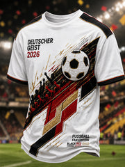 Herren-Fußballfan-T-Shirt mit 2026-Druck, deutschsprachig