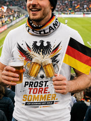 Herren-T-Shirt mit Grafik: Deutscher Fußball und Bier-Grüße