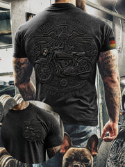 Herren-T-Shirt im Vintage-Stil mit Motorrad- und Biker-Motiv, deutschsprachig