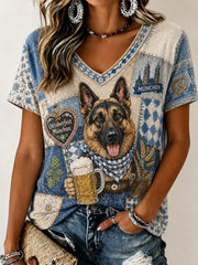 Oktoberfest-Damen-T-Shirt aus München mit Dackelmotiv
