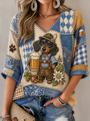 Oktoberfest-Damen-T-Shirt aus München mit Dackelmotiv