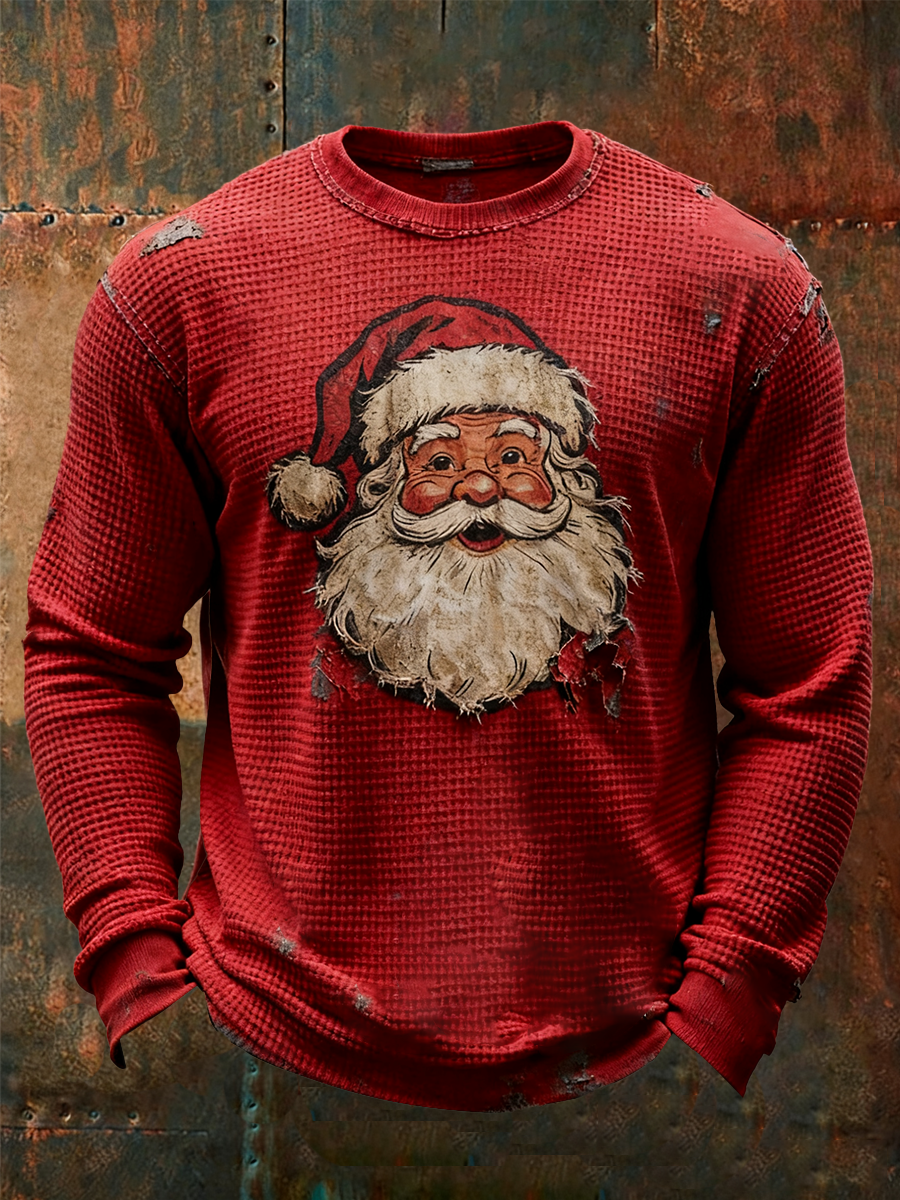 Herren Weihnachts mann bedrucktes lässiges Top