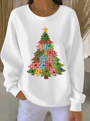 Damen Weihnachts baum Print Casual Sweatshirt