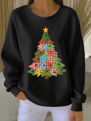 Damen Weihnachts baum Print Casual Sweatshirt